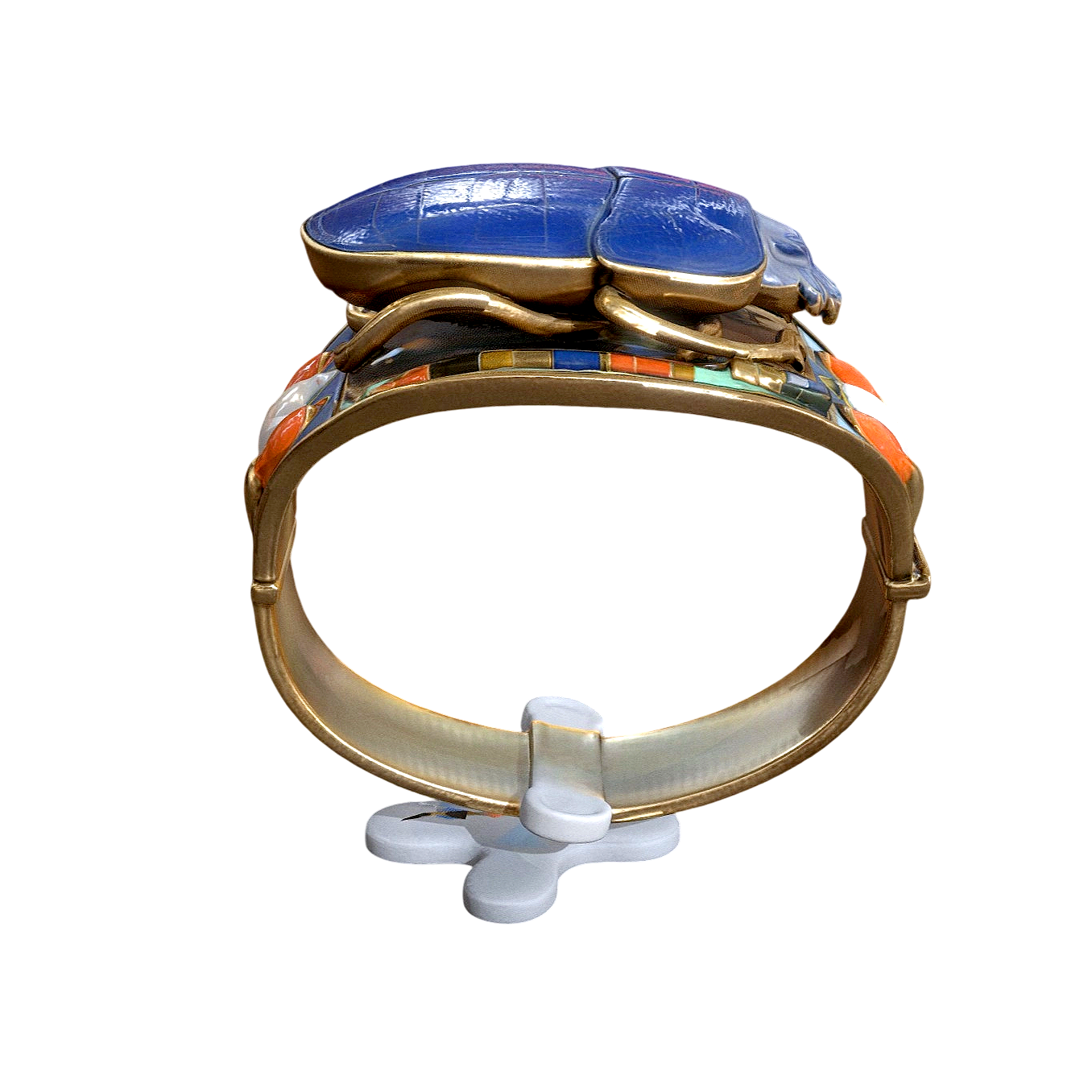 Gold-plated scarabs ring (3D printable)