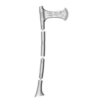Assembled ancient Egyptian long handle axe (support 3D printing)