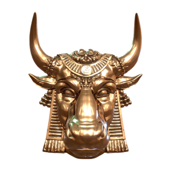 Bull head bronze statue (support 3D printing)