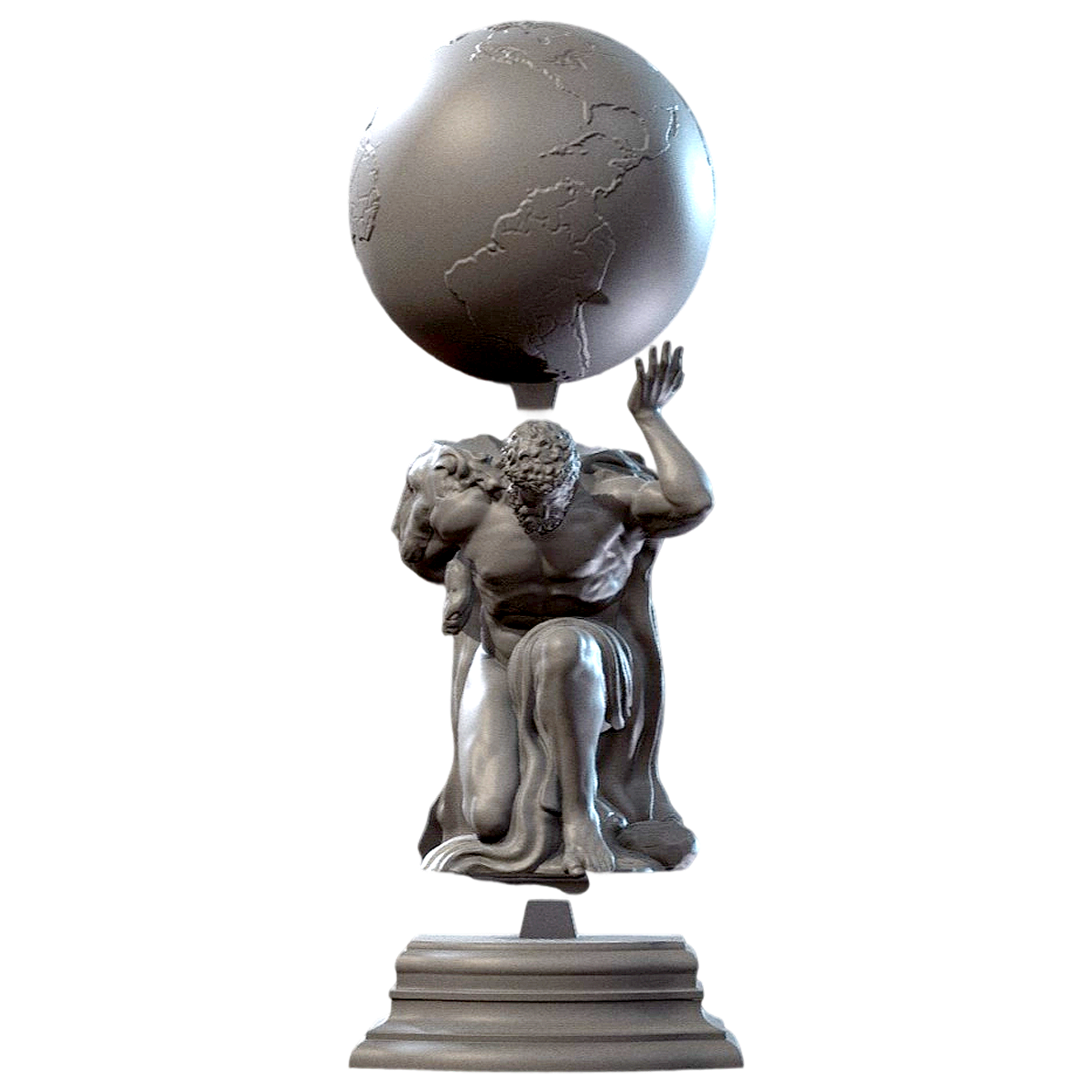 Hercules carrying the earth (support 3D printing, assembly model)