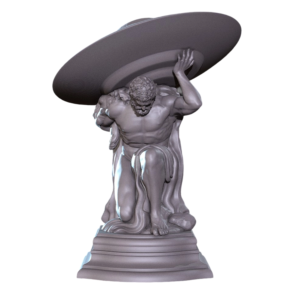 Hercules carrying flying saucers (supports 3D printing)