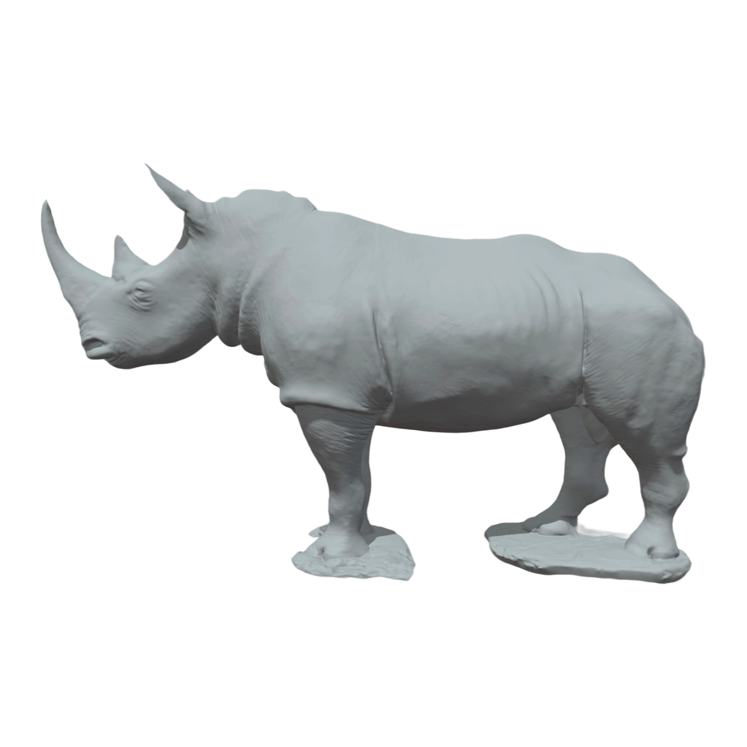 White rhino sculpture ornaments (support 3D printing)