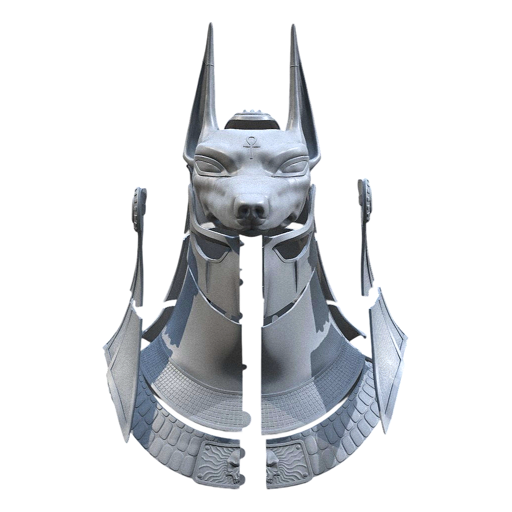 Anubis bust (support 3D printing, can be assembled model)