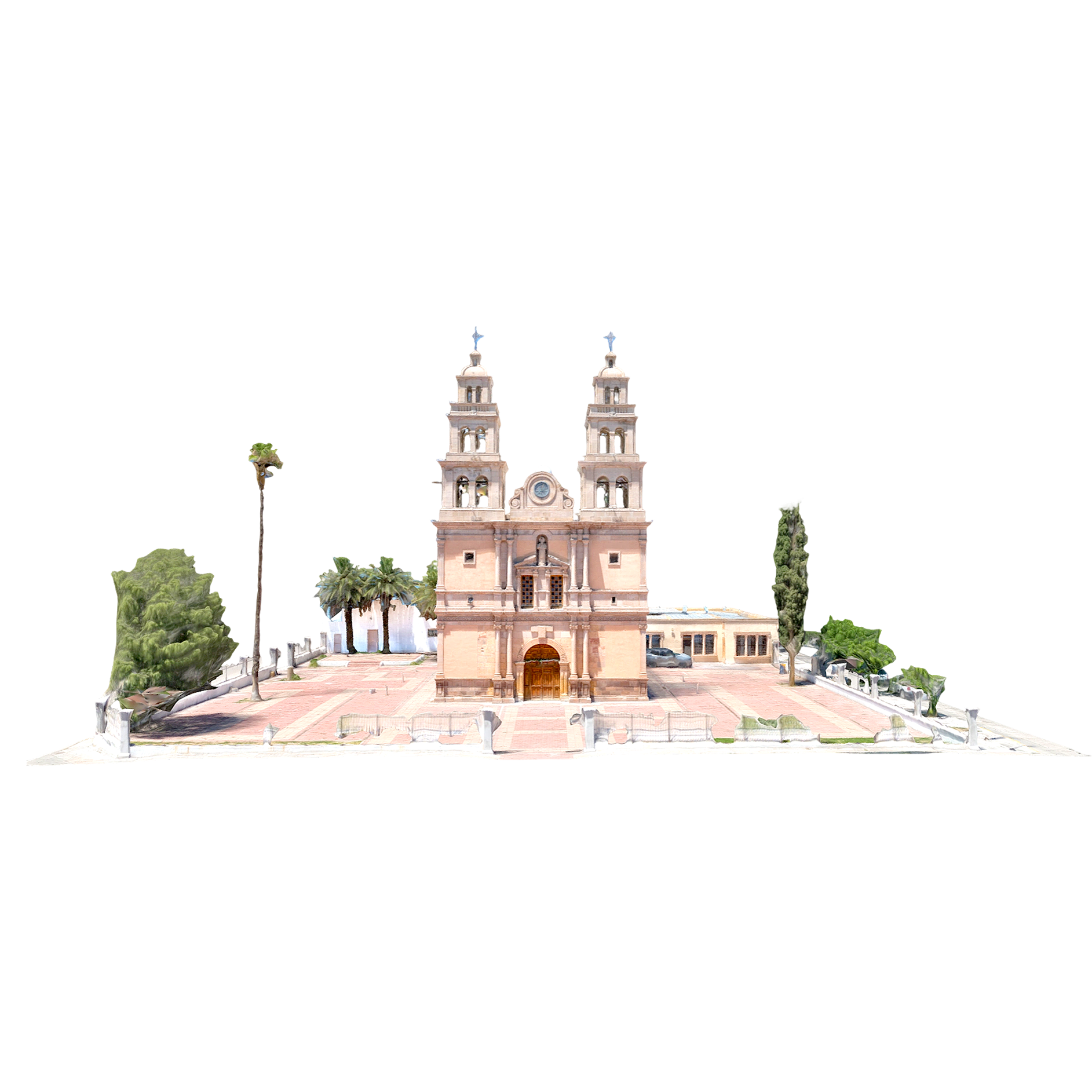 Church of St. Heronimo in the town of Aldama, Chihuahua, Mexico