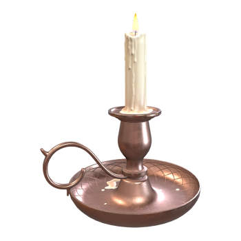 Candle with candlestick (3D animated model)