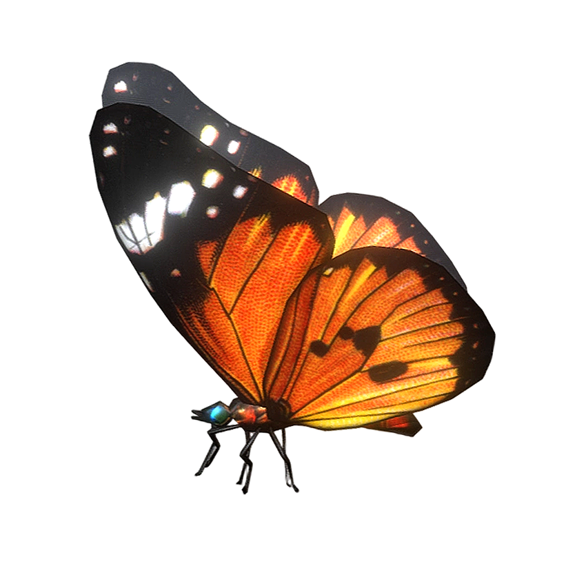 Golden Spot Butterfly (3D animated model)