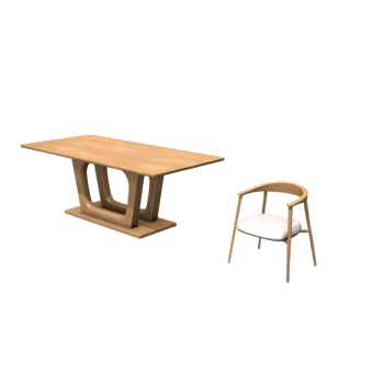Modern wooden dining table and chair suit