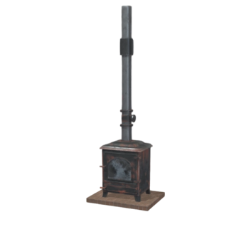 Vintage Rusty Stove Fireplace