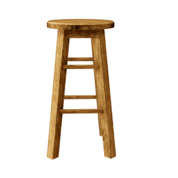 Low Polygon Wooden Stool