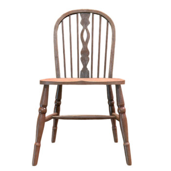 English Vintage Wooden Chair Low Polygon