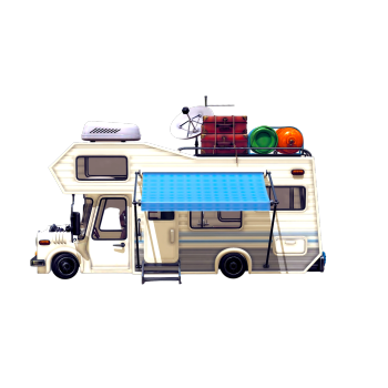 stylized camper
