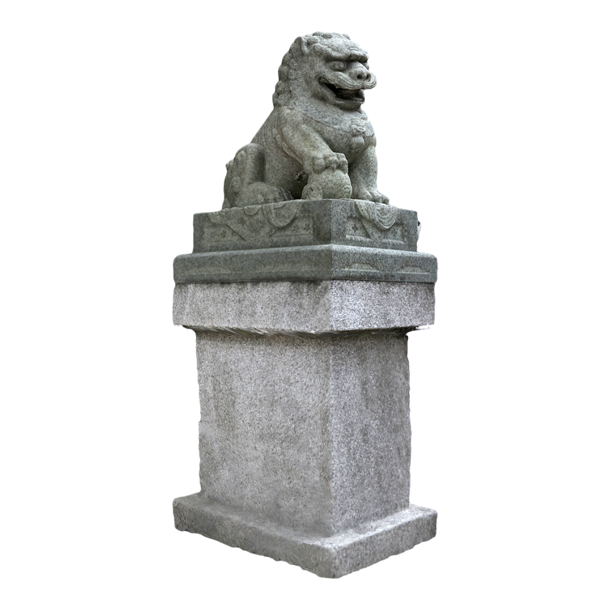 Stone Lion Stone Carved Pillar at the Gate