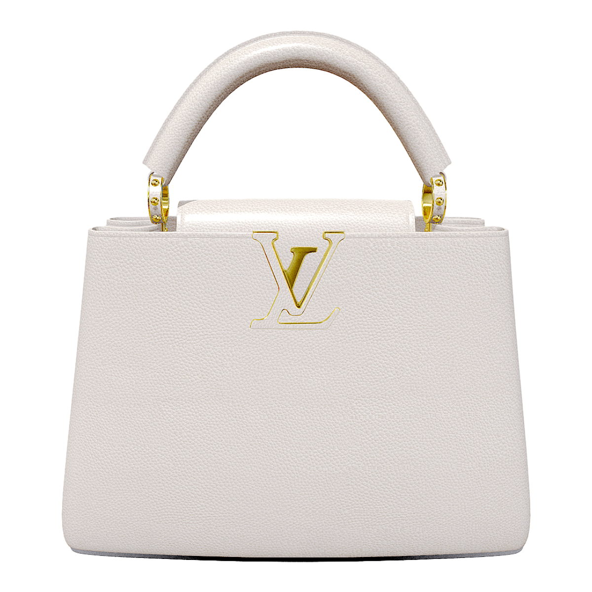 LV Capucines Handbag White Handbag Crossbody Bag Cowhide Women's Bag