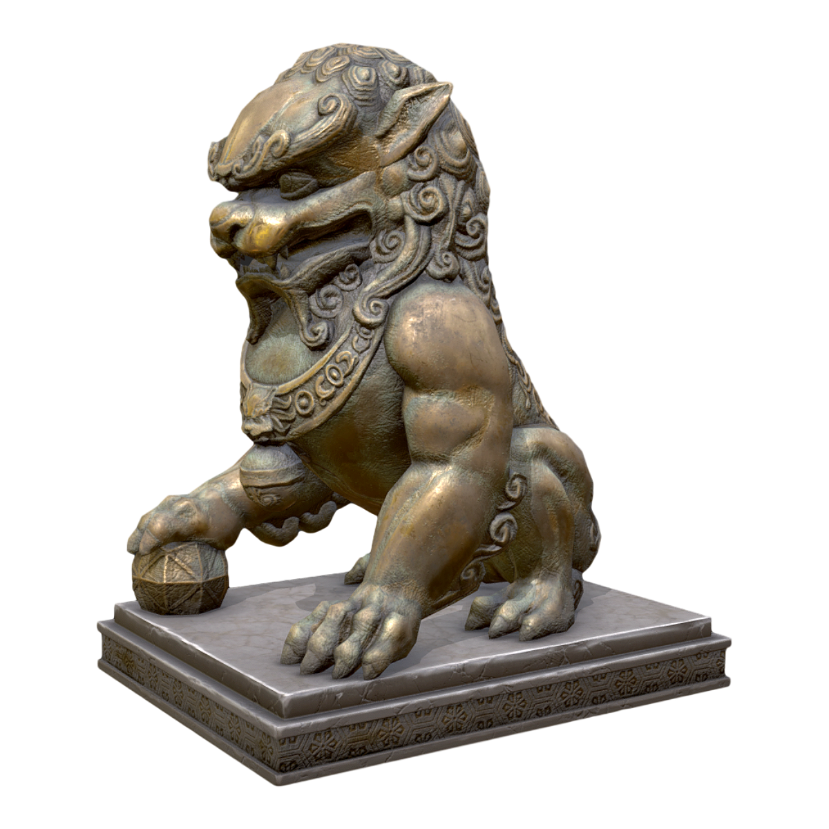 Chinese style bronze lion sculpture
