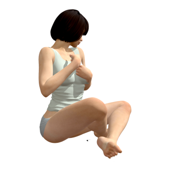 The girl sitting