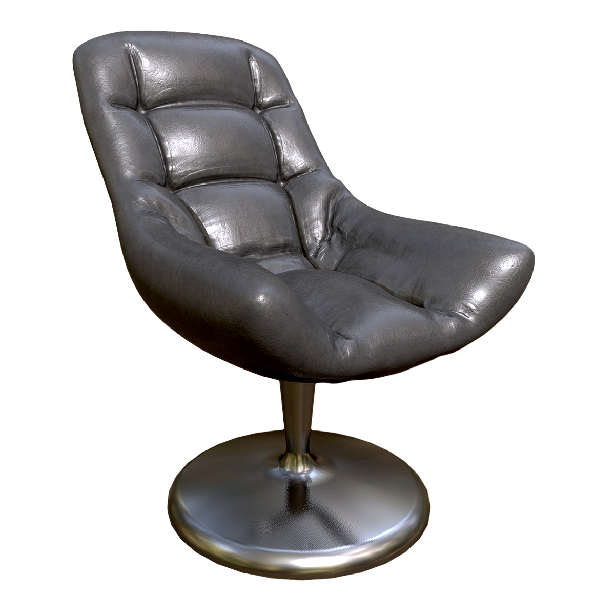 Black leather chair with liftable backrest