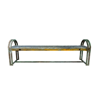 Park Vintage Industrial Style Wooden Metal Bench