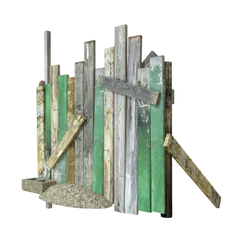 a dilapidated wooden fence