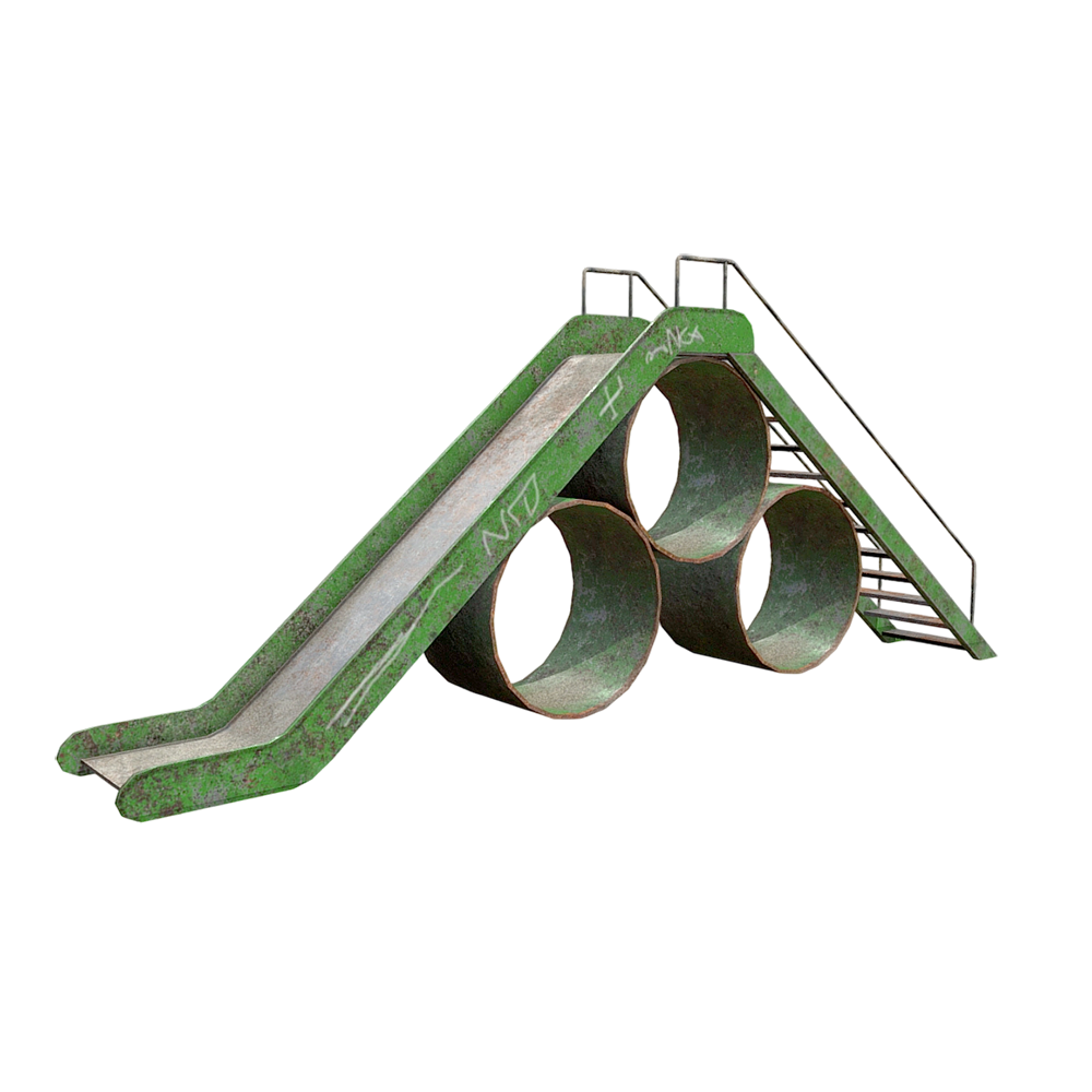 Children's outdoor slide combination