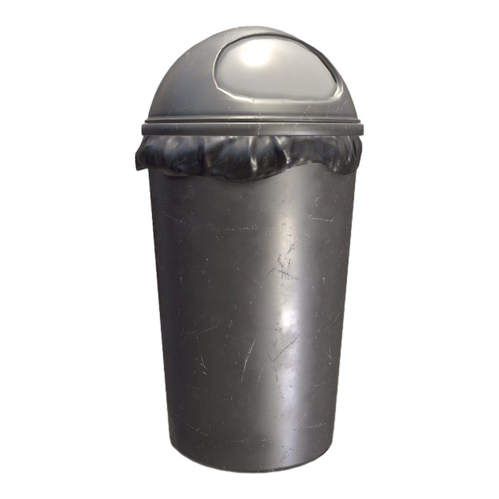 Round trash can with dome cover