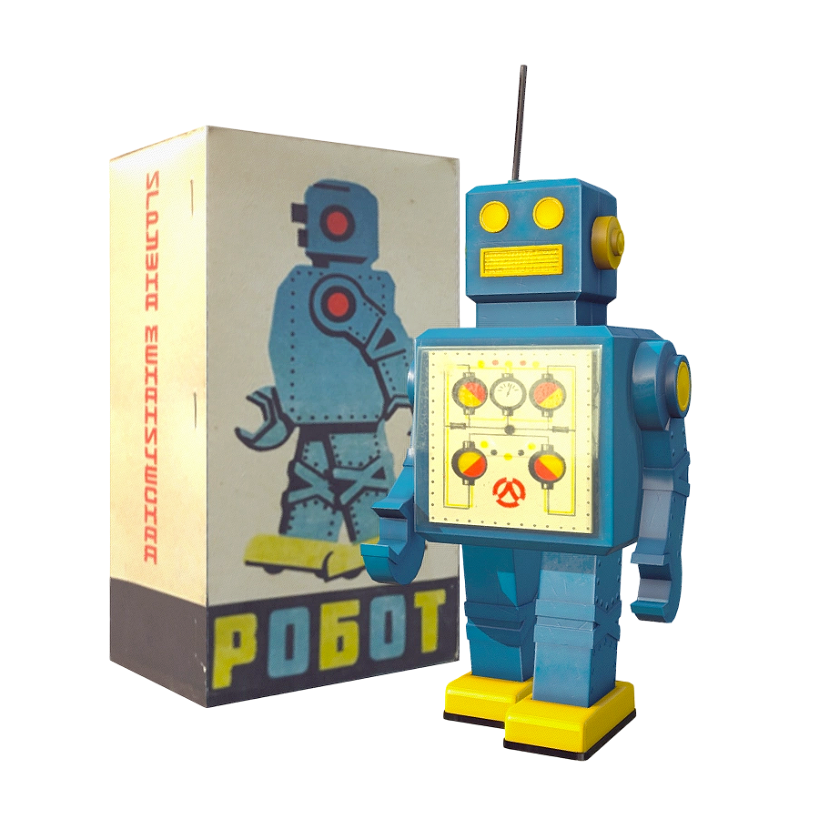 Coil mechanical toy robot