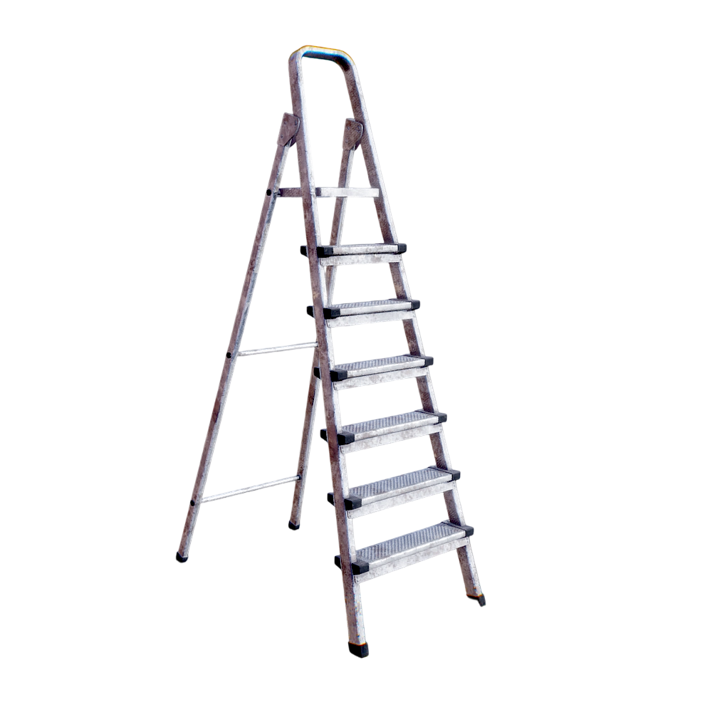 Aluminum metal herringbone ladder (6 steps)