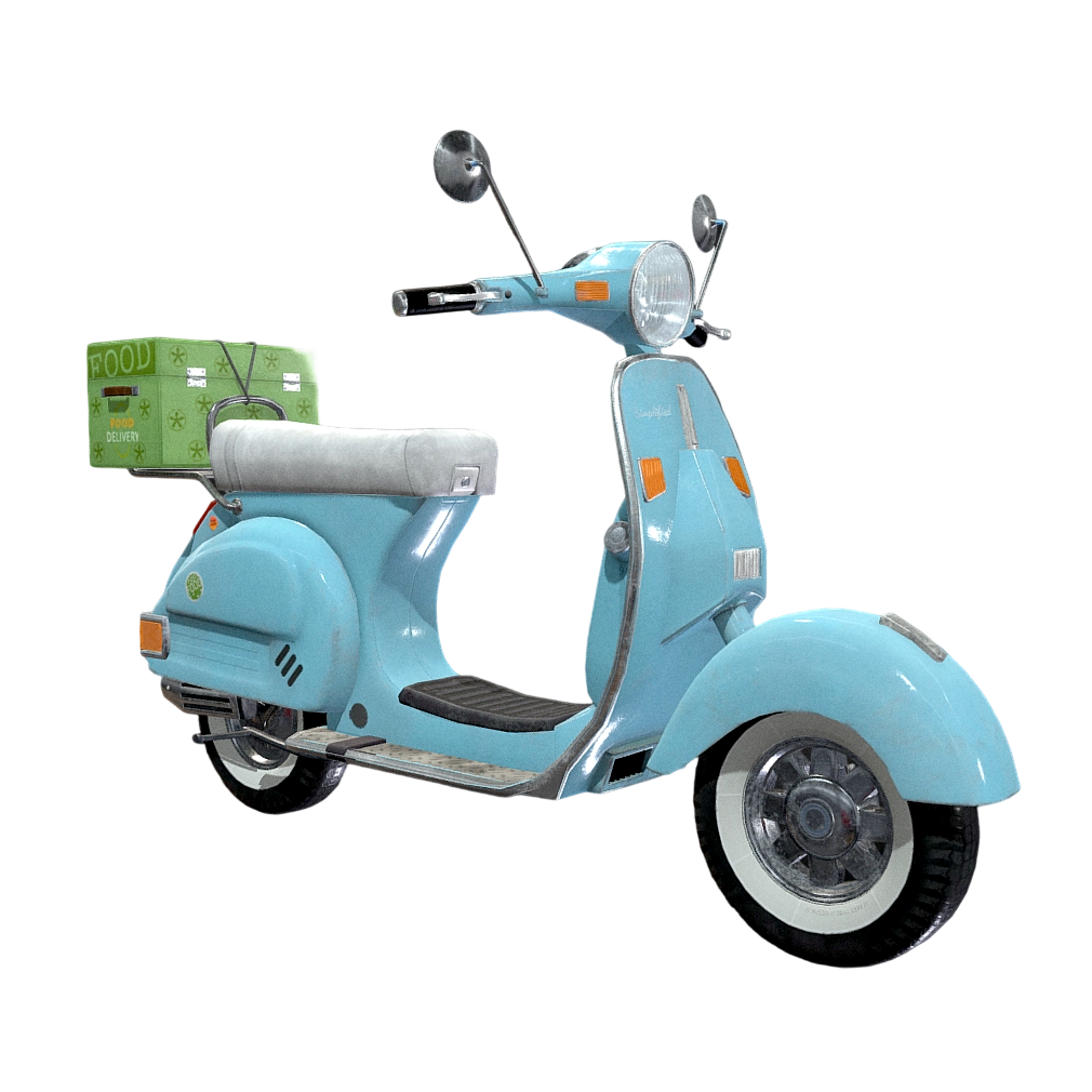 Blue Retro Scooter