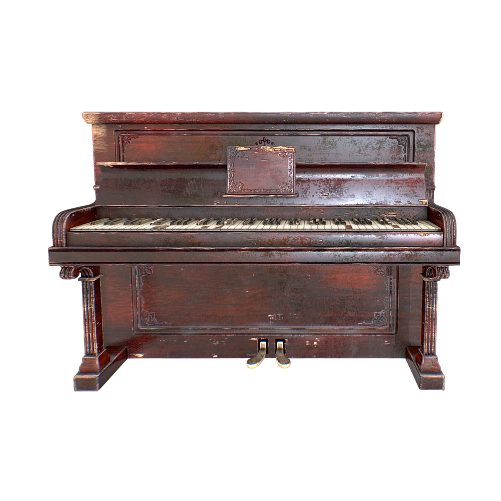 Vintage wooden upright piano