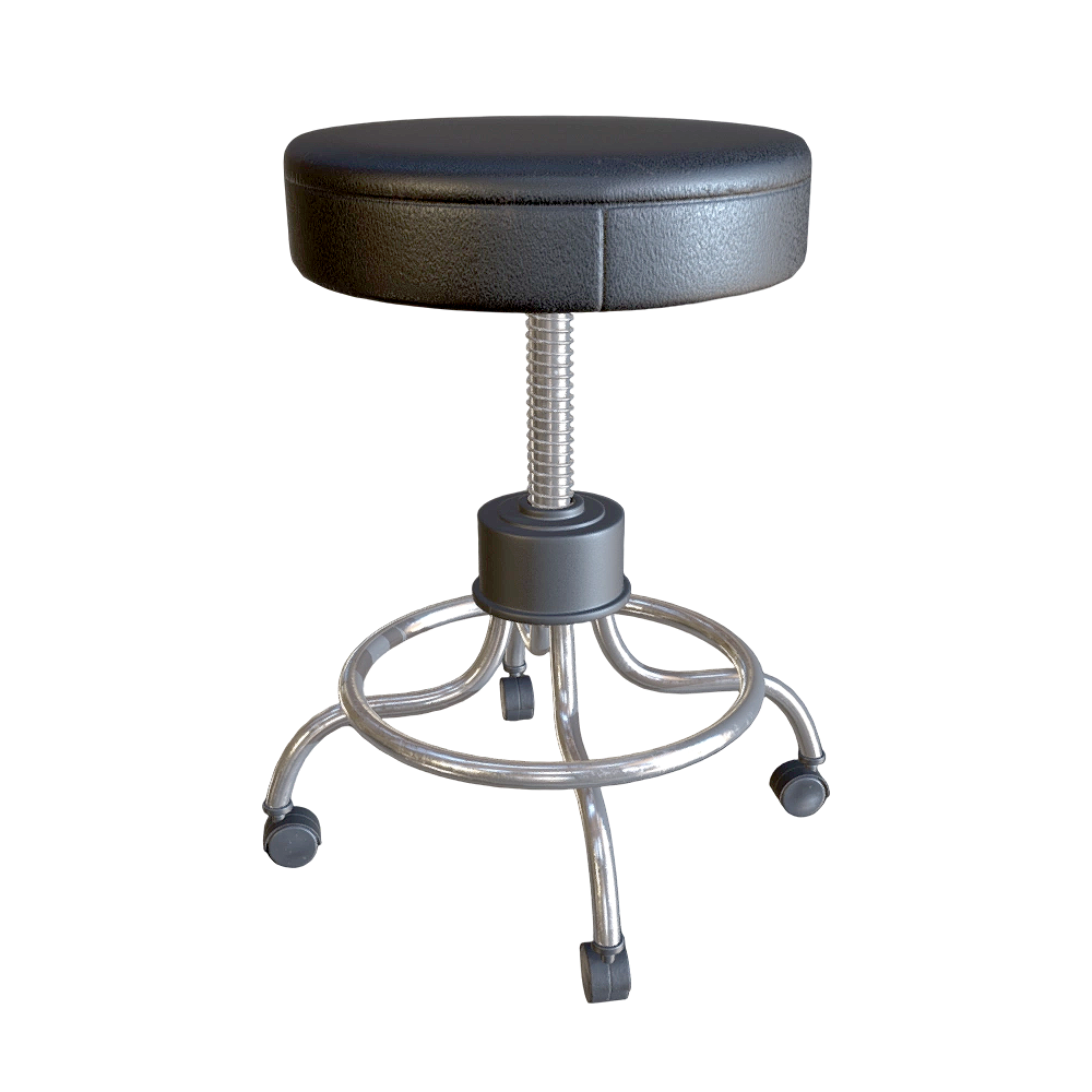 Height-adjustable rotary caster stool