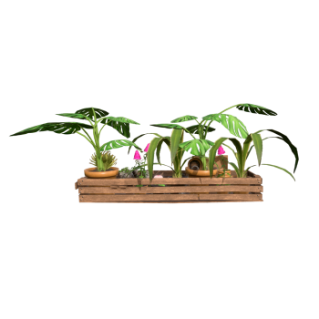 Wooden Flower Box Artificial Plant Decoration