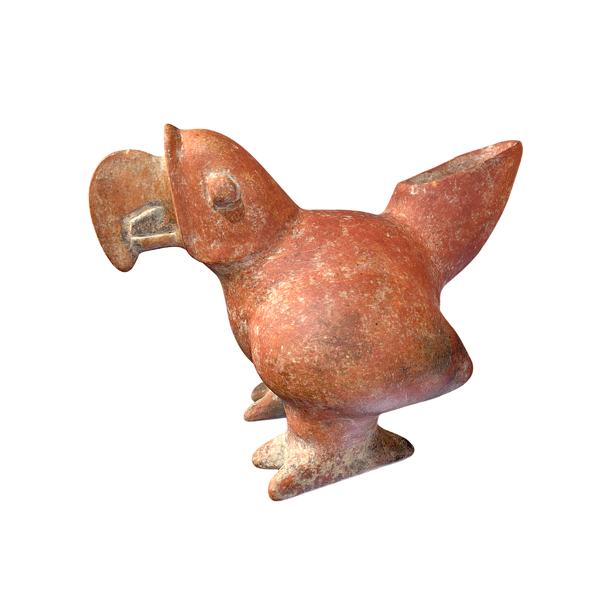 Red pottery bird-shaped ware from the Mayan period (3D printable)
