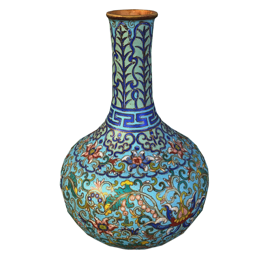 Chinese cloisonn é vase
