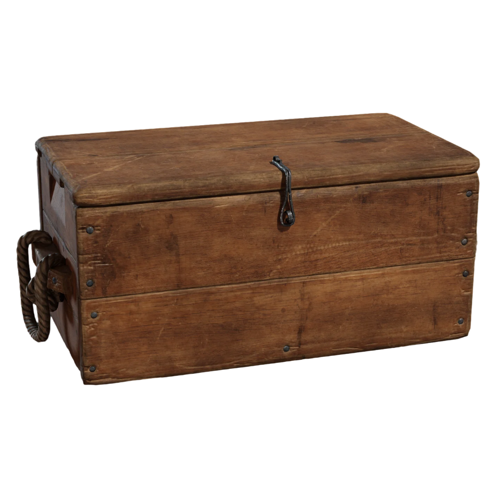Solid Wood Case 3D Model Wooden Case Retro Wooden Crate HD AR