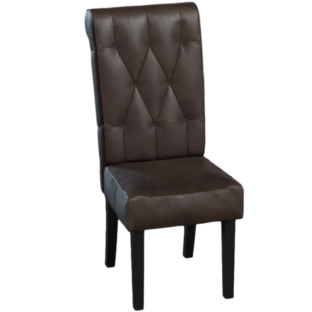 Single Sofa Chair Dining Chair 3D Model Leather Backrest Chair AR
