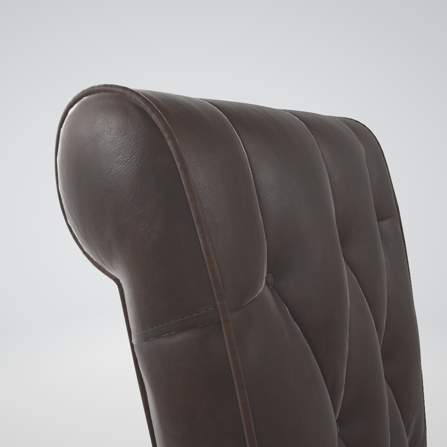 Single Sofa Chair Dining Chair 3D Model Leather Backrest Chair AR