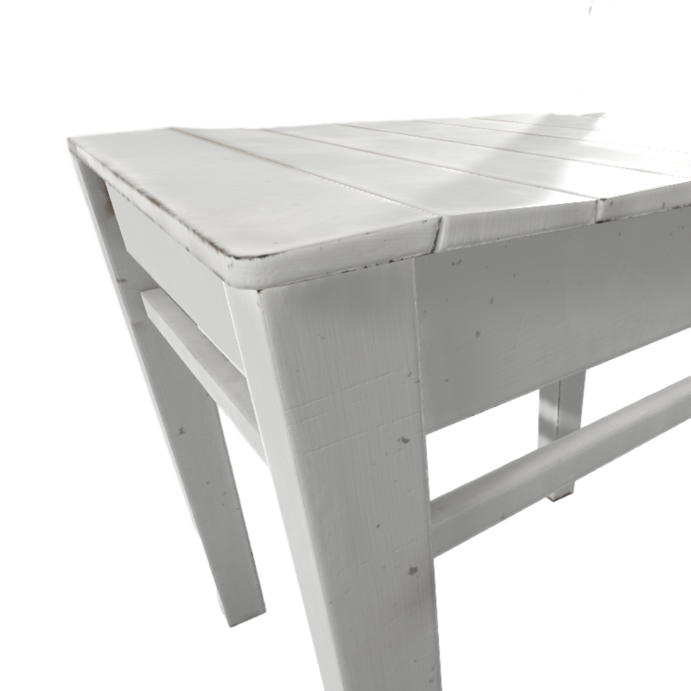 White Lacquer Solid Wood Chair Single Chair 3D Model AR Chair IKEA Wooden Chair