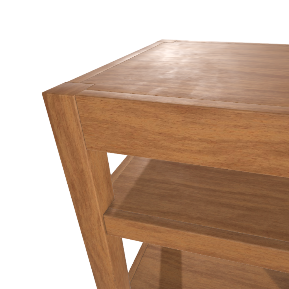 Solid Wood Side Table 3D Model Simple Coffee Table Side Table AR Furniture Side Table