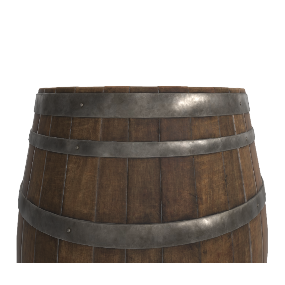 Oak Wine Barrel Wine Barrel 3D Model Wine Barrel AR Wooden Barrel Vintage Wine Utensils