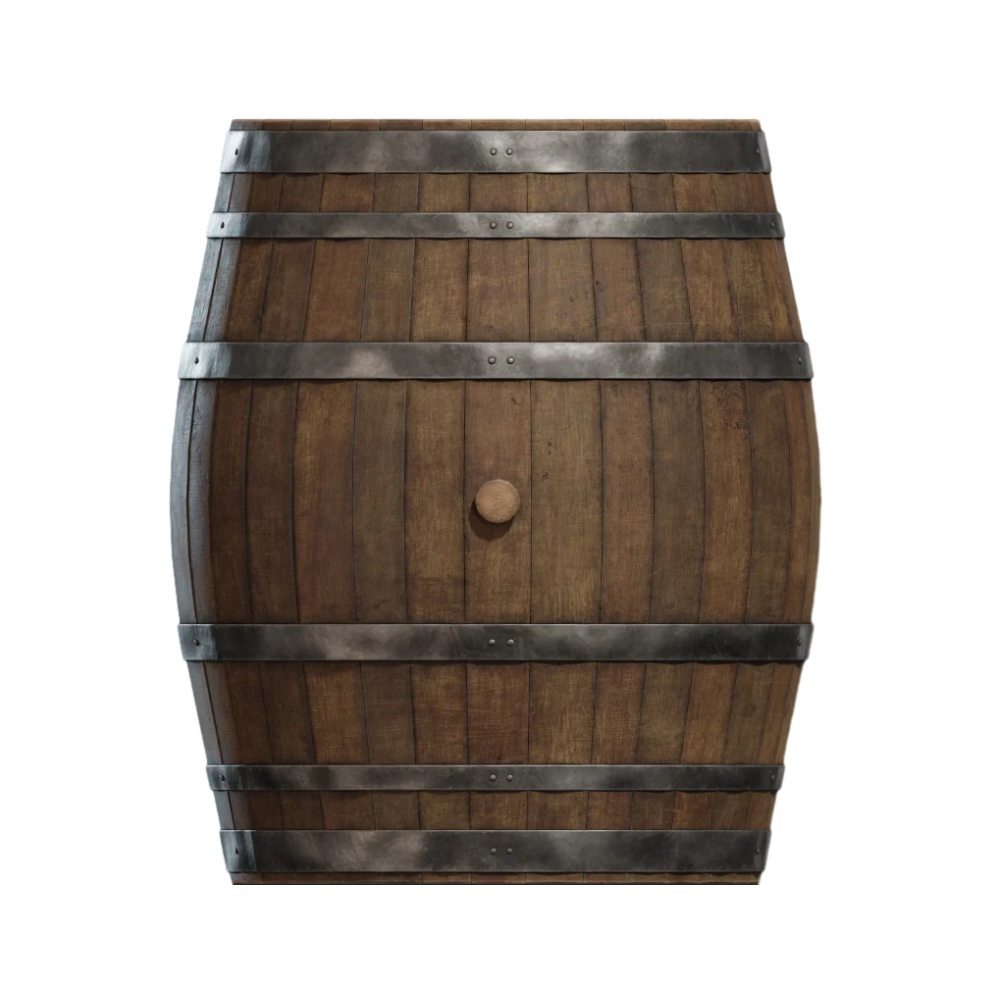 Oak Wine Barrel Wine Barrel 3D Model Wine Barrel AR Wooden Barrel Vintage Wine Utensils