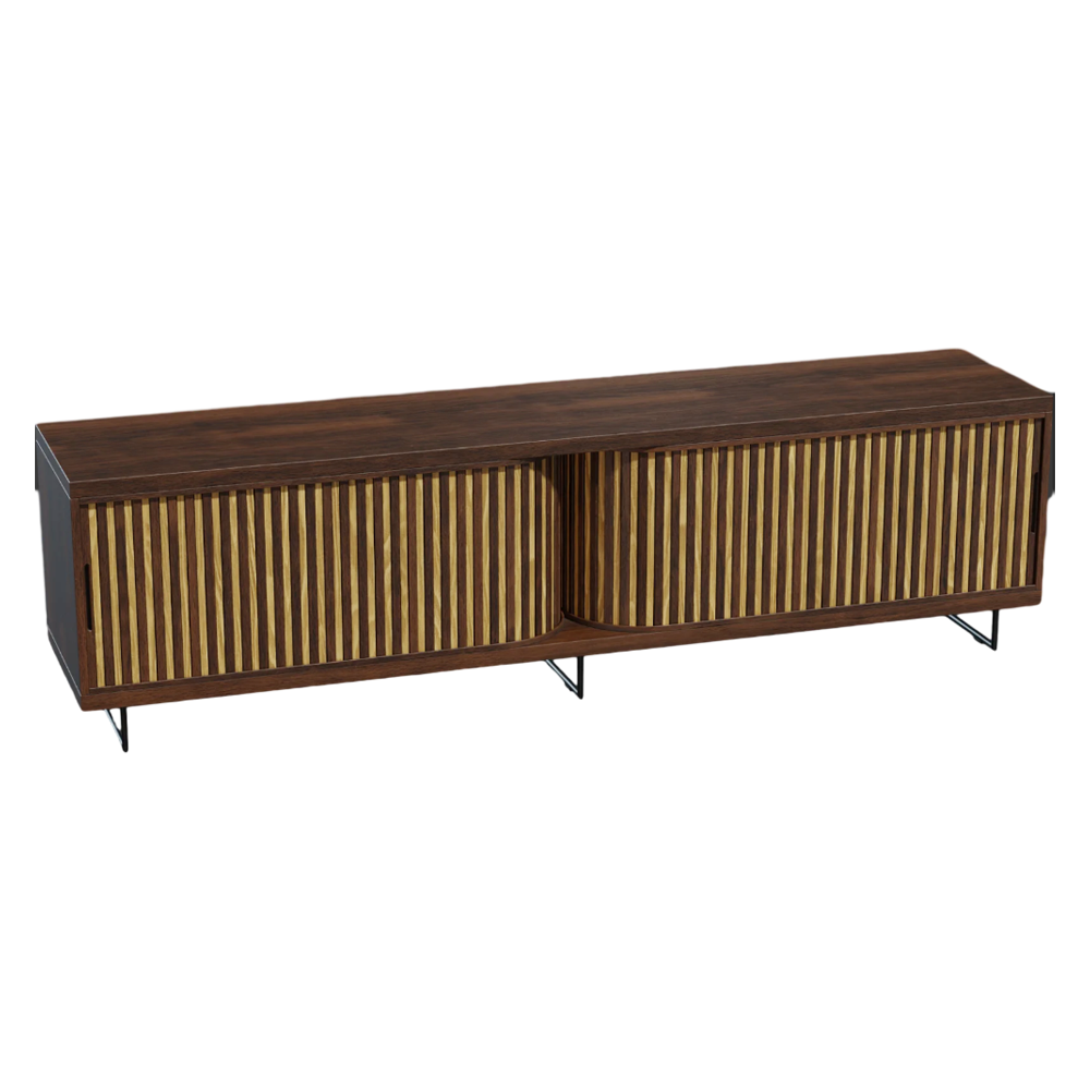 North America Walnut TV Cabinet 3D Model Modern Style Simple Wooden Cabinet Wooden Cabinet AR Furniture IKEA