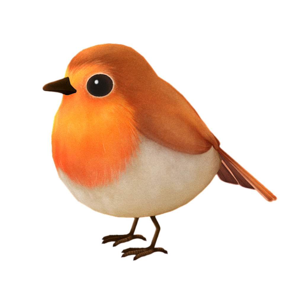 Cartoon Bird Jumping and Jumping Drawing Model