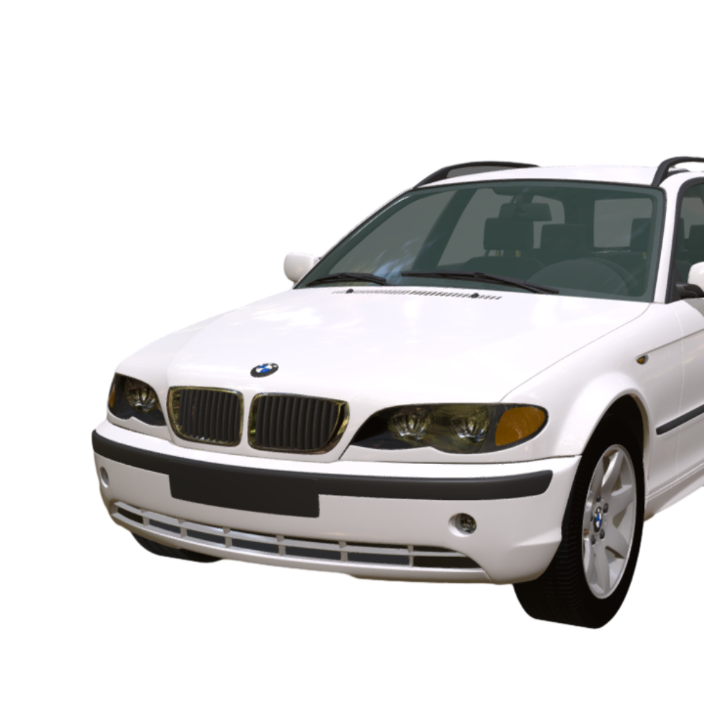 Modern white four-wheel BMW luxury car realistic AR model