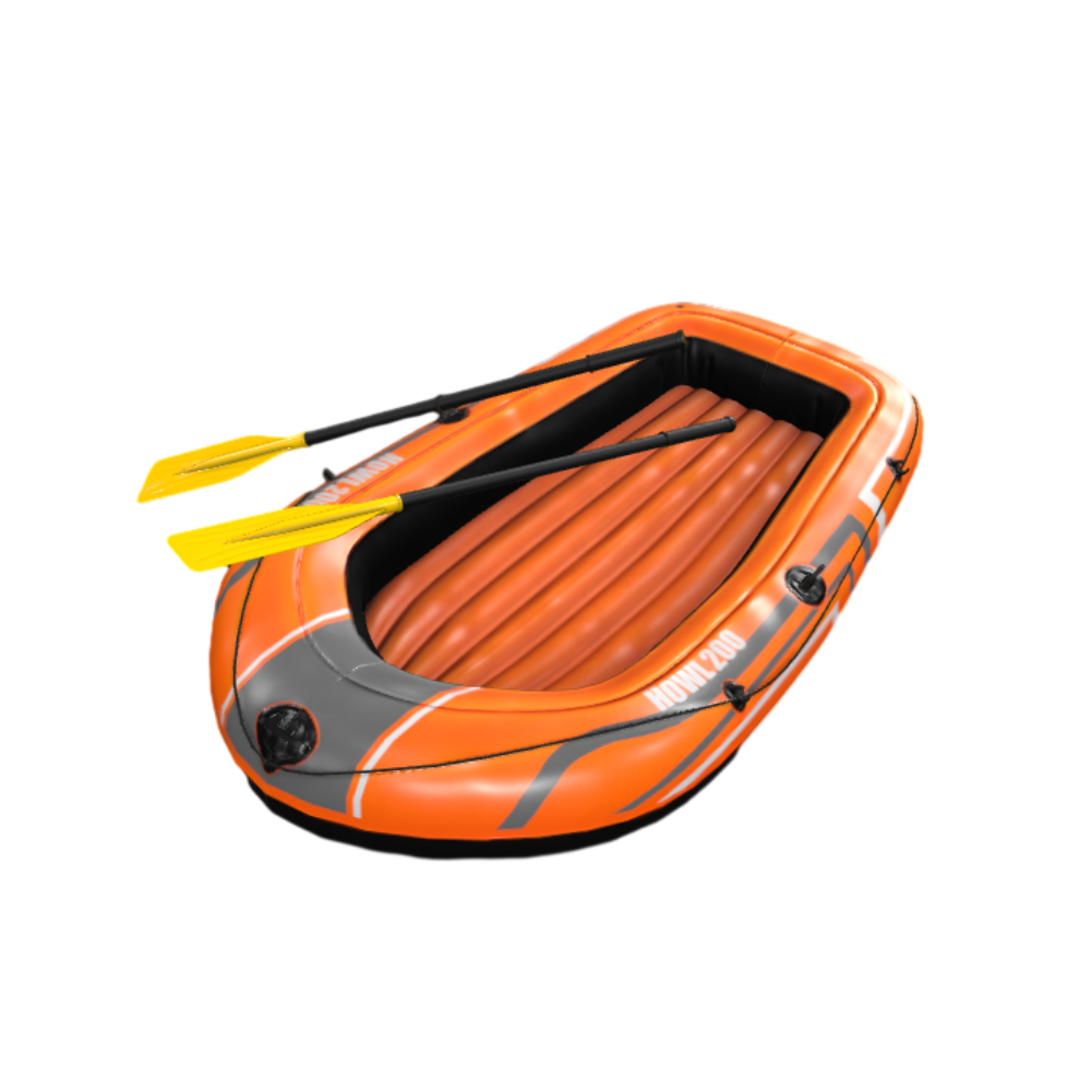 Orange Sporting Goods Kayak 3D Model