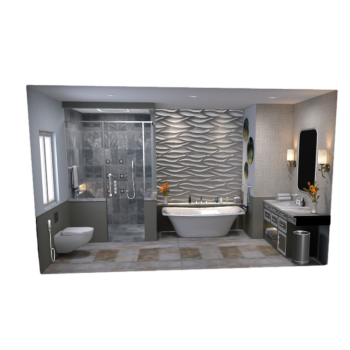 Deluxe Interior Bathroom Layout 3D Model