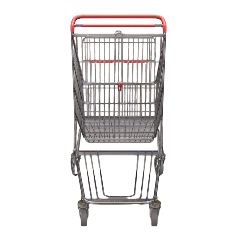 Shopping Mall Stainless Steel Shopping Cart 3D Model