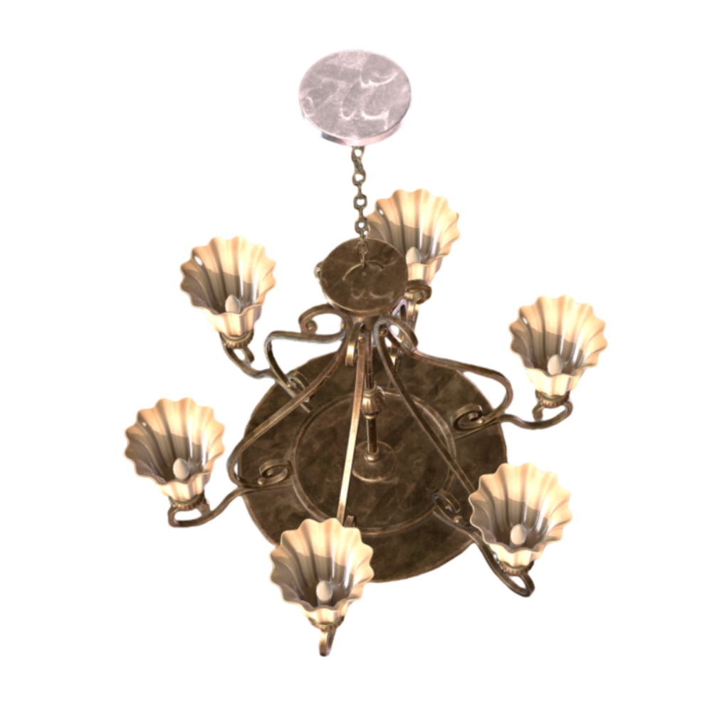European ceiling lamp chandelier 3D model