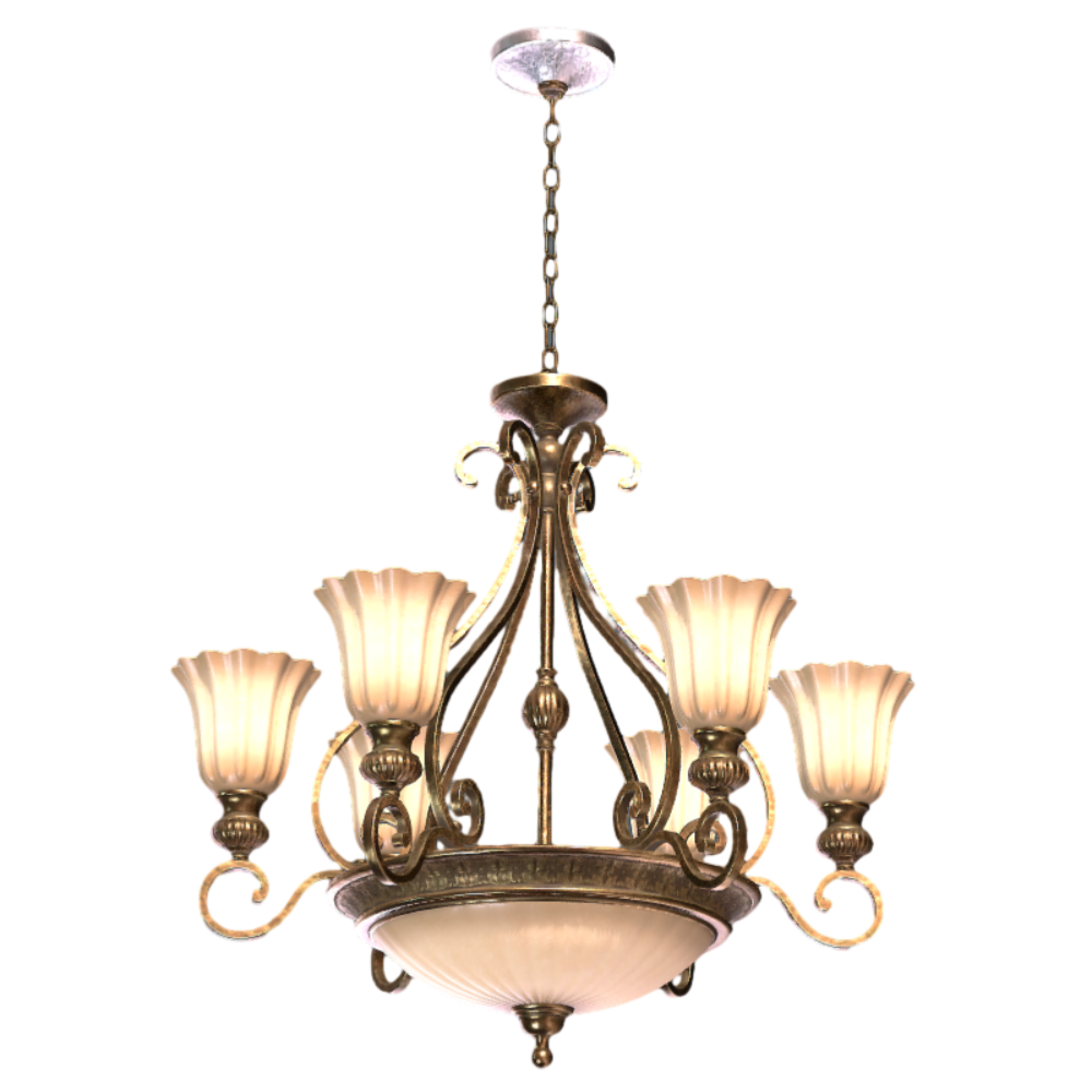 European ceiling lamp chandelier 3D model