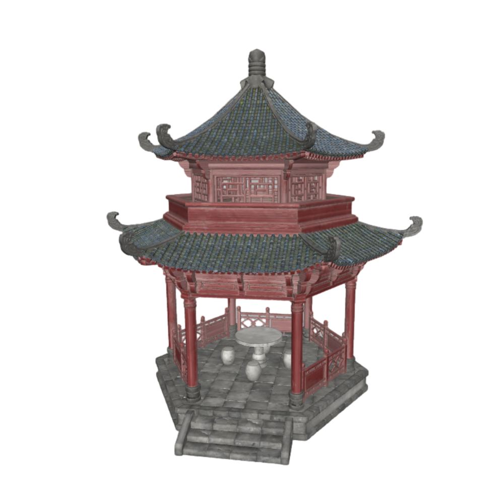Chinese ancient building pavilion 3D model