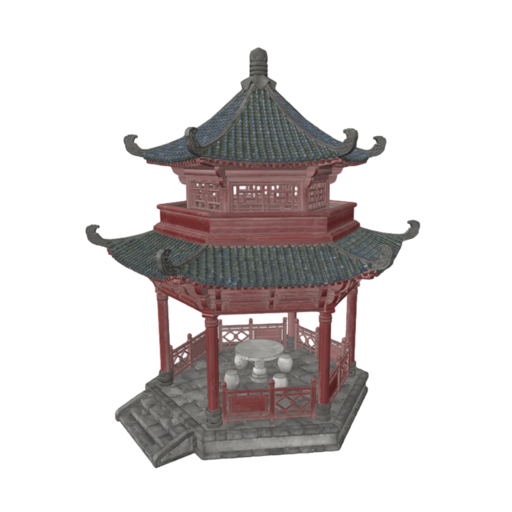 Chinese ancient building pavilion 3D model