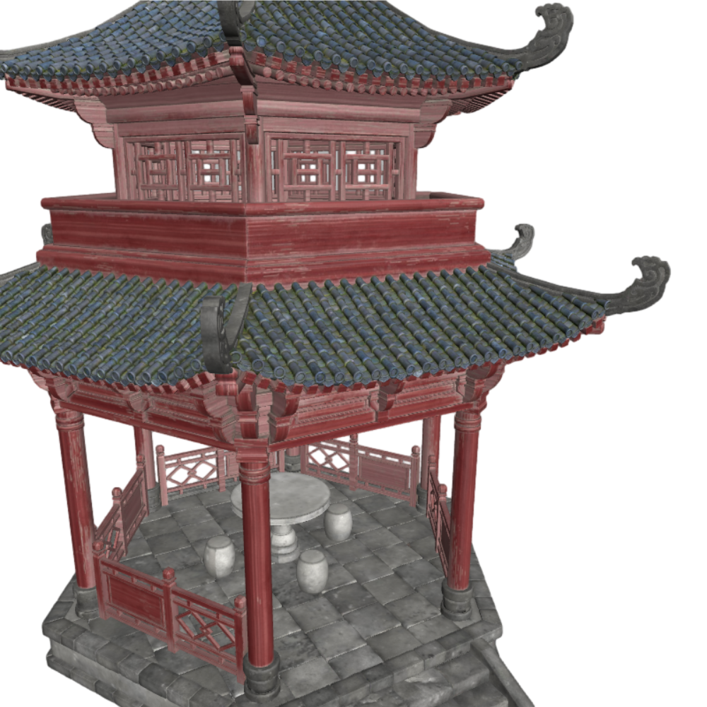 Chinese ancient building pavilion 3D model